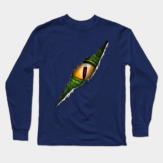 dino eye scratch Long Sleeve T-Shirt by Mako Design 